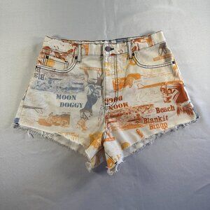 BDG Pitched Waist Graphic Shorts Beach Blanket Urban Outfitters Women's Size 10